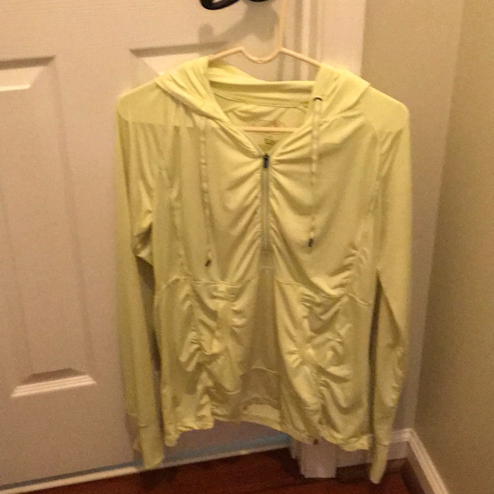 Tangerine yellow light Yoga jacket   3/4 zip-up